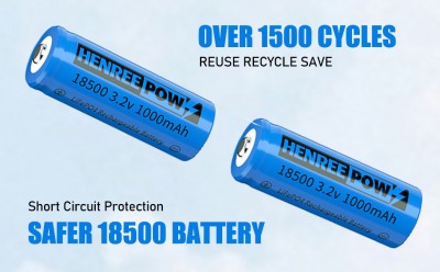 Henreepow 18500 pin sạc, pin lithium phosphate 3,2V